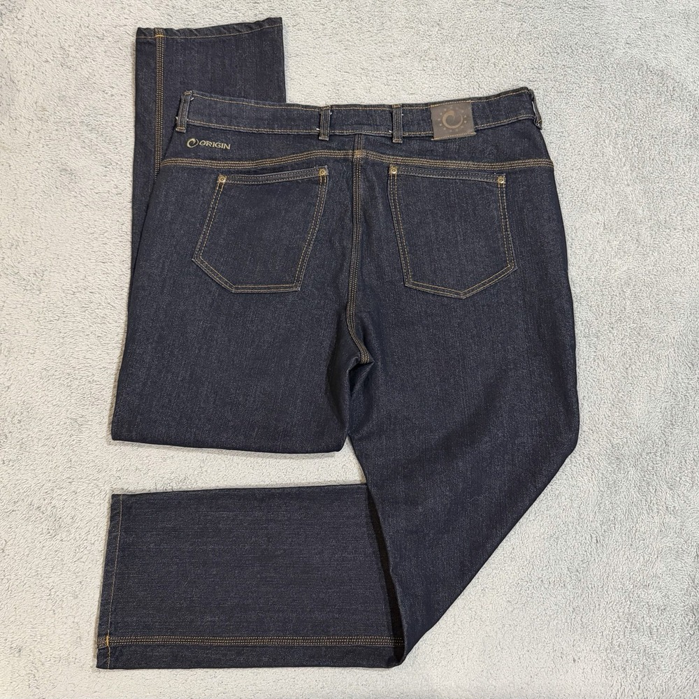 Origin Factory Jeans Men's 38x31 Dark Wash Straight Heavy Stretch Denim USA Made